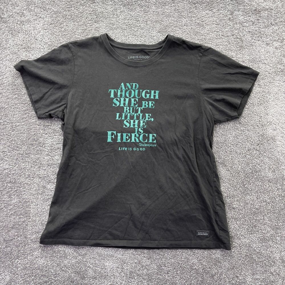 Life Is Good Black Tee with Green Print